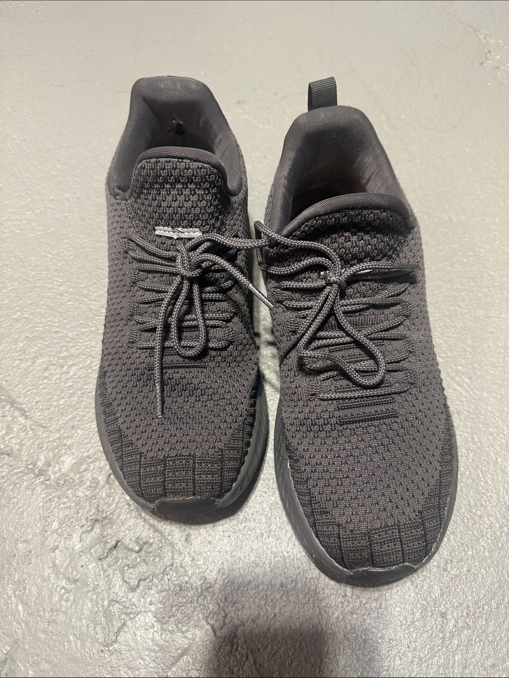 Women's Black Knit Lace-Up Sneakers